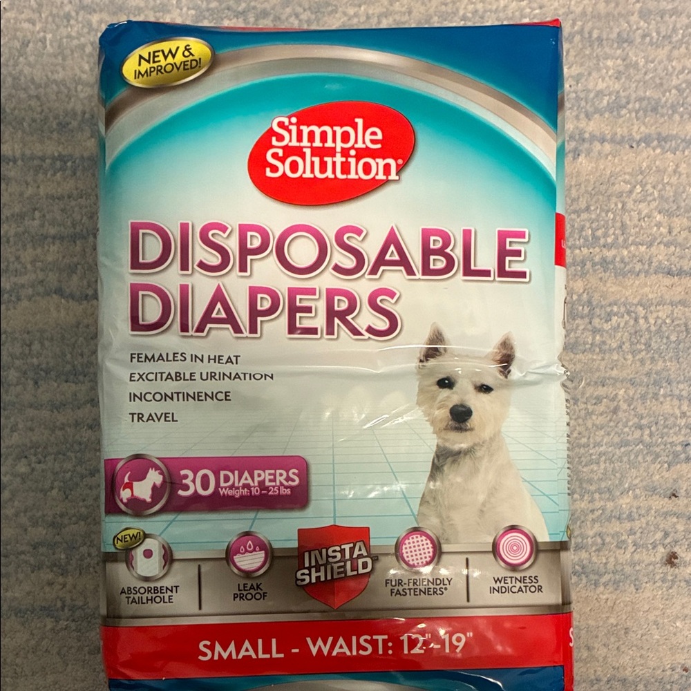 NWT 30 Simple Solution Female Dog Diapers Small